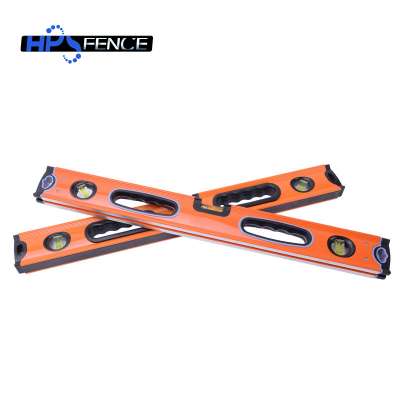 Aluminum material high precision durable orange spirit level for house-building