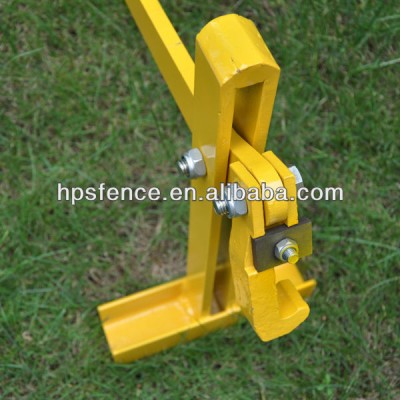 Barbed wire fence tools fence steel pole lifter,yellow,power coated